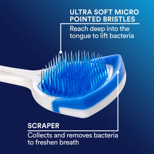 DenTek Orabrush 2-in-1 Breath Freshening Tongue Cleaner Perspective: left