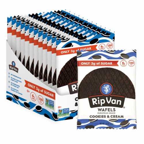 Rip Van® Wafels Cookies & Cream Wafels Case Perspective: left