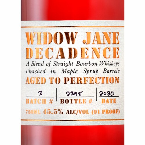 Widow Jane Decadence New York Bourbon Whiskey Perspective: left