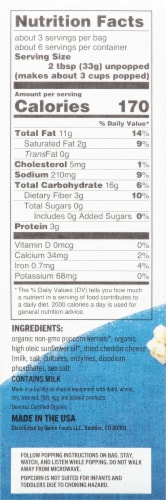 Quinn White Cheddar & Sea Salt Microwave Popcorn Perspective: left