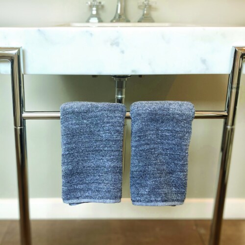 BedVoyage Melange viscose from Bamboo Cotton Hand Towel 2pk - Charcoal Perspective: left