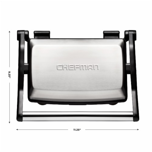 Chefman Grill and Panini Press - Black/Silver Perspective: left