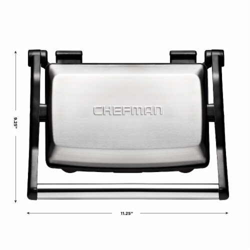 Chefman Grill and Panini Press - Black/Silver Perspective: left