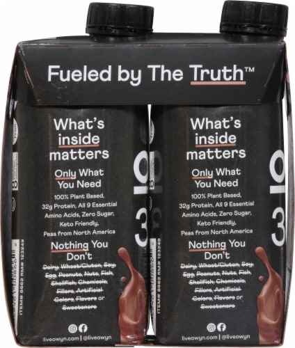 OWYN™ 100% Vegan Pro Elite Chocolate Protein Shakes Perspective: left