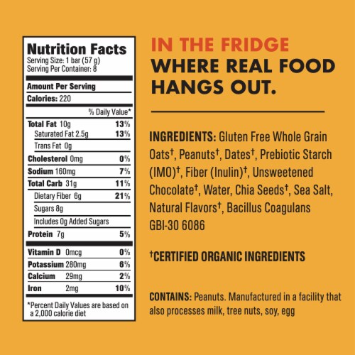 CORE Foods Peanut Butter Chocolate Protein Bars Perspective: left