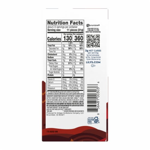 LILY'S Almond Dark Chocolate Style No Sugar Added Sweets Bar Perspective: left