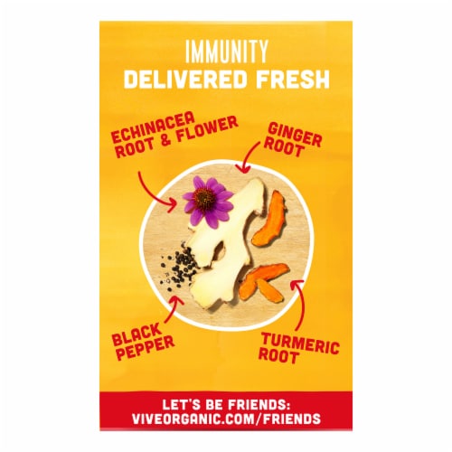 Vive Organic Immunity Boost Original Ginger & Turmeric Shot Perspective: left