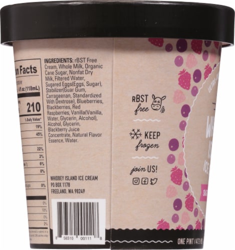 Whidbey Island Skagit Triple Berry Ice Cream Pint Perspective: left