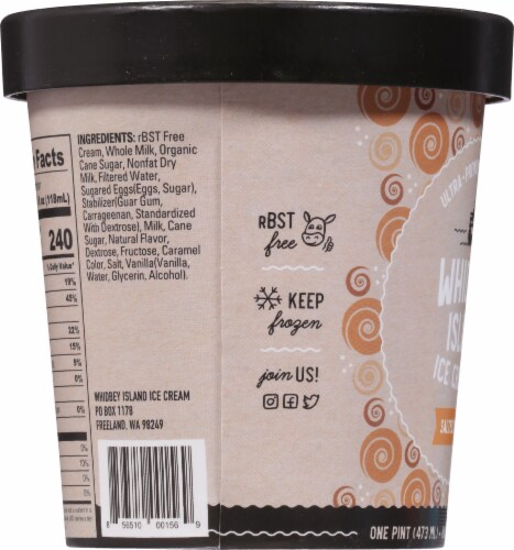 Whidbey Island Salted Caramel Ice Cream Pint Perspective: left
