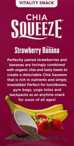 Mamma Chia Vitality Strawberry Banana Chia Squeezes Perspective: left