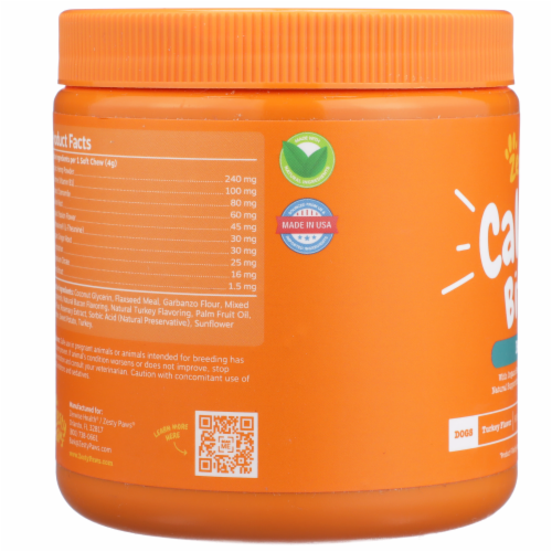 Zesty Paws Behavior Turkey Flavored Calming Bites for Dogs Perspective: left