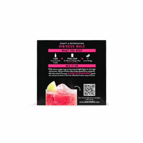 Q Mixers Premium Hibiscus Ginger Beer 4pk-7.5oz Perspective: left