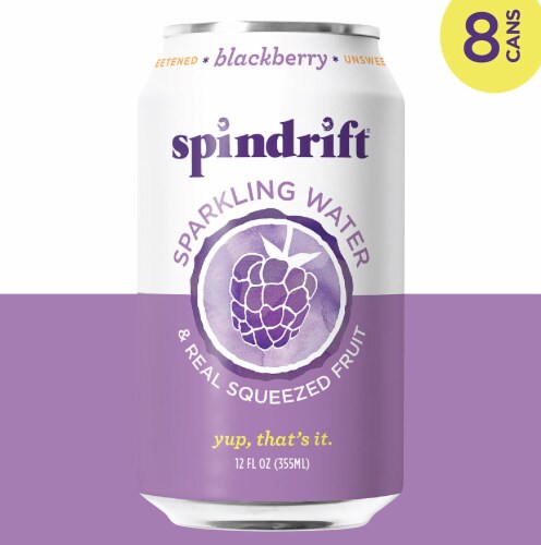 Spindrift® Blackberry Flavored Sparkling Water Cans Perspective: left