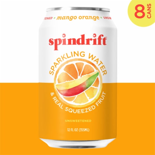 Spindrift® Mango Orange Flavored Sparkling Water Cans Perspective: left