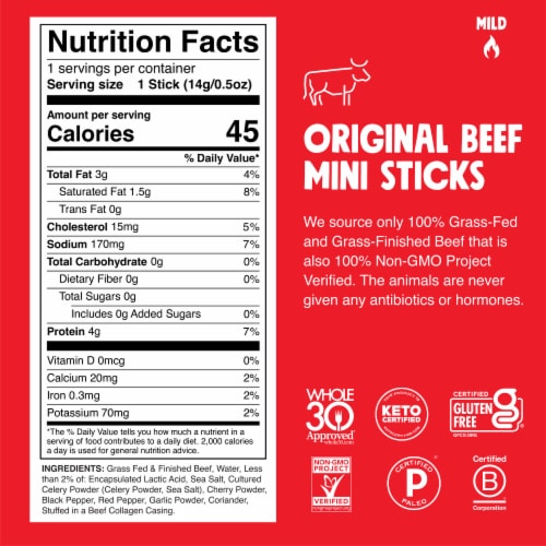 Chomps Original Beef Chomplings, 6 count 0.5 oz sticks Perspective: left