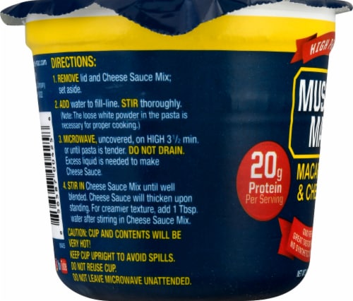 Muscle Mac® High Protein Macaroni & Cheese Single Serve Cup Perspective: left