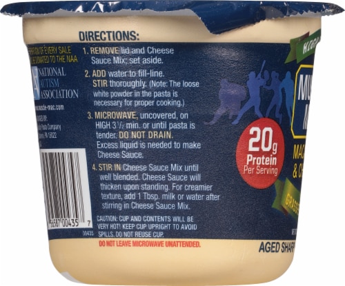 Muscle Mac® High Protein Aged Sharp White Cheddar Macaroni & Cheese Single-Serve Cup Perspective: left