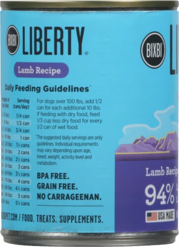 BIXBI Liberty Limited Ingredient Lamb Recipe Wet Dog Food Perspective: left