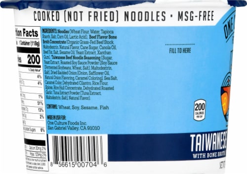 One Culture Foods Taiwanese Beef Noodles with Bone Broth Perspective: left
