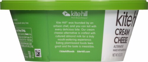 Kite Hill Almond Milk Chive Cream Cheese Style Spread Perspective: left