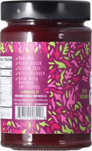 Good Good No Added Sugar Raspberry Jam Perspective: left
