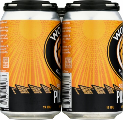 Worthy Brewing Co. Sol Power Pilsner Beer Perspective: left