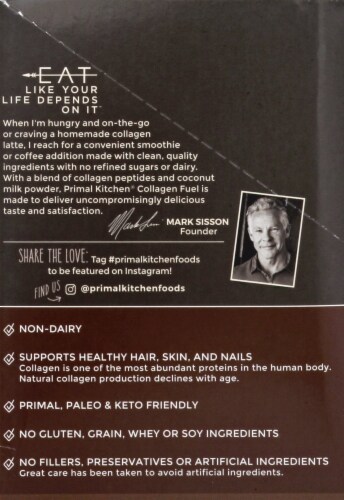 Primal Kitchen Collagen Fuel Chocolate Coconut Collagen Peptide Drink Mix 12 Count Perspective: left