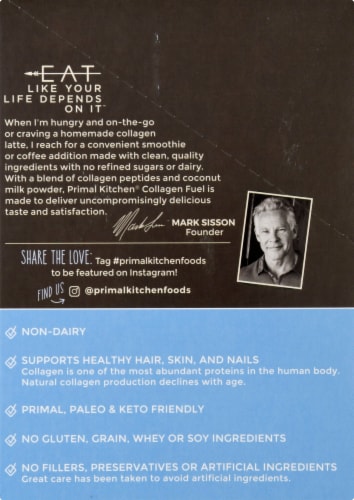 Primal Kitchen Collagen Fuel Vanilla Coconut Collagen Peptide Drink Mix 12 Count Perspective: left