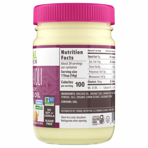 Primal Kitchen Garlic Aioli Mayo Made with Avocado Oil Perspective: left