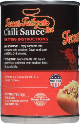 Boone Brands Texas Tailgate Hot Chili Sauce Perspective: left