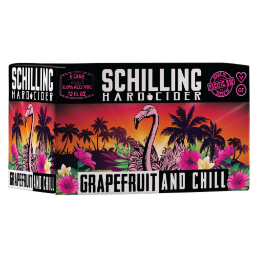 Schilling Grapefruit and Chill Grapefruit Lime Craft Cider Perspective: left