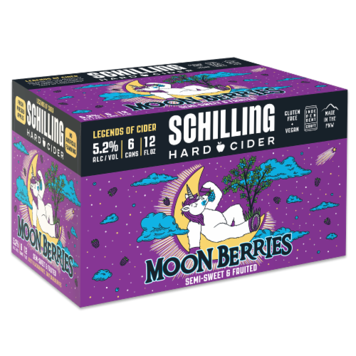Schilling Moon Berries Blackberry Blueberry Craft Cider Perspective: left