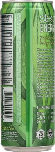 Steaz Organic Berry Energy Drink Perspective: left
