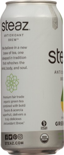 Steaz® Zero Calorie Iced Tea Half And Half Green Tea With Lemonade Perspective: left