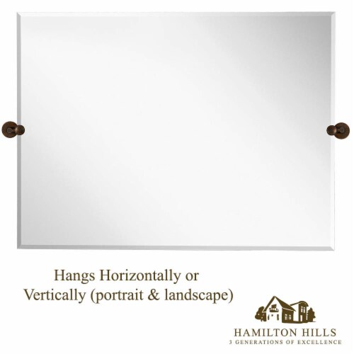 Hamilton Hills 30x40inch Bronze Pivot Mirror with Wall Brackets Perspective: left