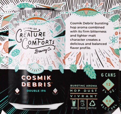 Creature Comforts Brewing Co Cosmik Debris Double IPA Perspective: left