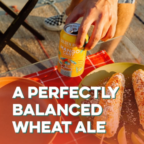 Golden Road Mango Cart Beer Perspective: left