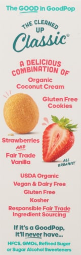 Goodpop® Organic Dairy Free Strawberry Shortcake Frozen Dessert Pops Perspective: left