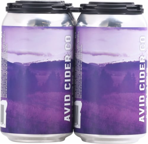 Avid Cider Company Blackberry Currant Apple Hard Cider Perspective: left