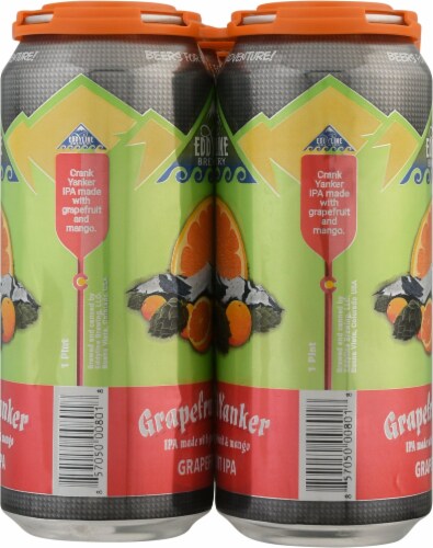 Eddyline Brewery Grapefruit Yanker IPA Perspective: left