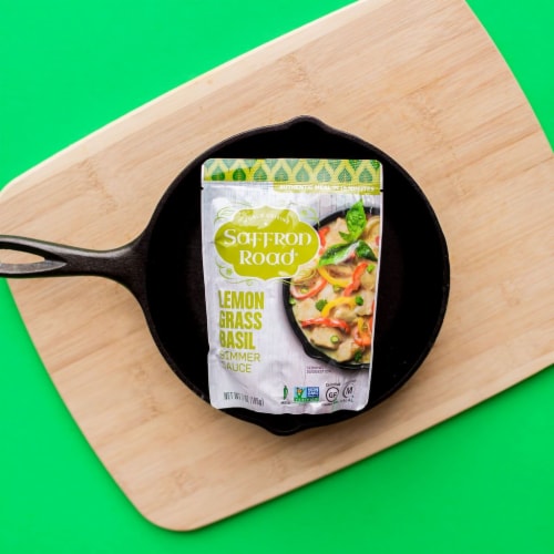 Saffron Road Lemongrass Basil Gluten-Free Simmer Sauce Perspective: left