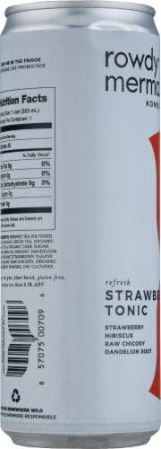 Rowdy Mermaid Strawberry Tonic Kombucha Perspective: left