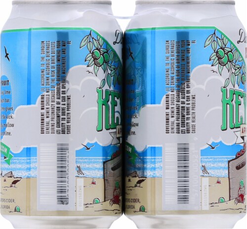 3 Daughters Brewing Key Lime Apple Cider Beer Perspective: left