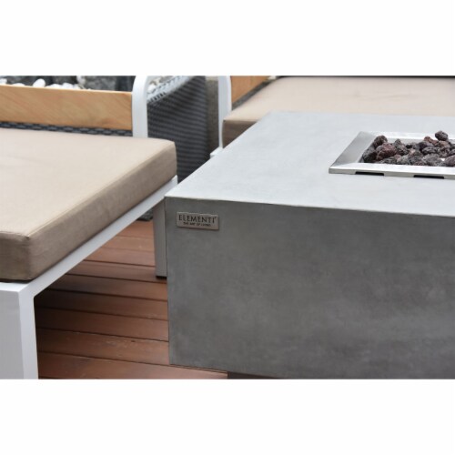 Elementi Granville 60 In Concrete Outdoor 45,000 BTU Natural Gas Fire Pit Table Perspective: left