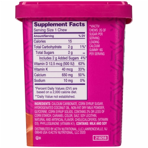 Viactiv Milk Chocolate Calcium Soft Chews Perspective: left