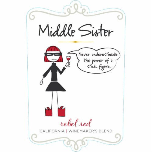 Middle Sister Rebel Red Blend California Wine Perspective: left
