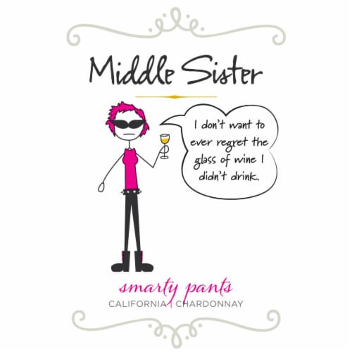 Middle Sister Smarty Pants Chardonnay California White Wine Perspective: left