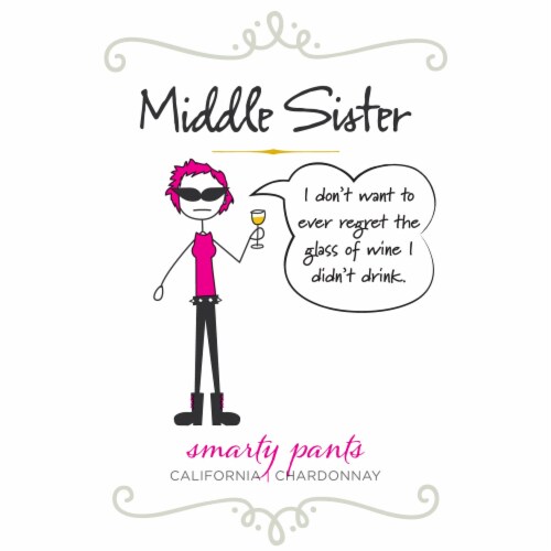 Middle Sister Smarty Pants Chardonnay California White Wine Perspective: left