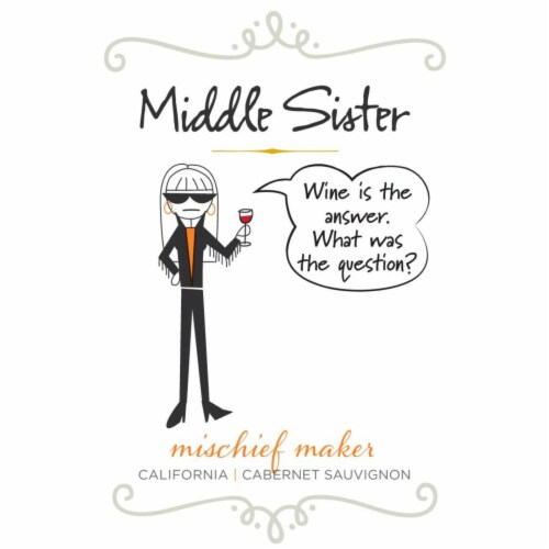 Middle Sister Mischief Maker Cabernet Sauvignon California Red Wine Perspective: left