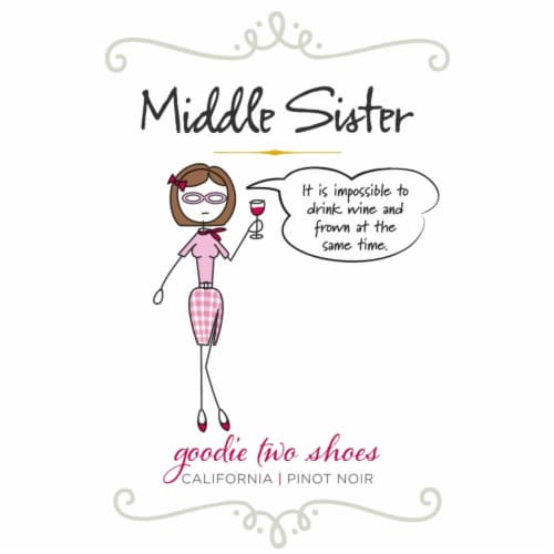 Middle Sister Goody Two Shoes Pinot Noir California Red Wine Perspective: left